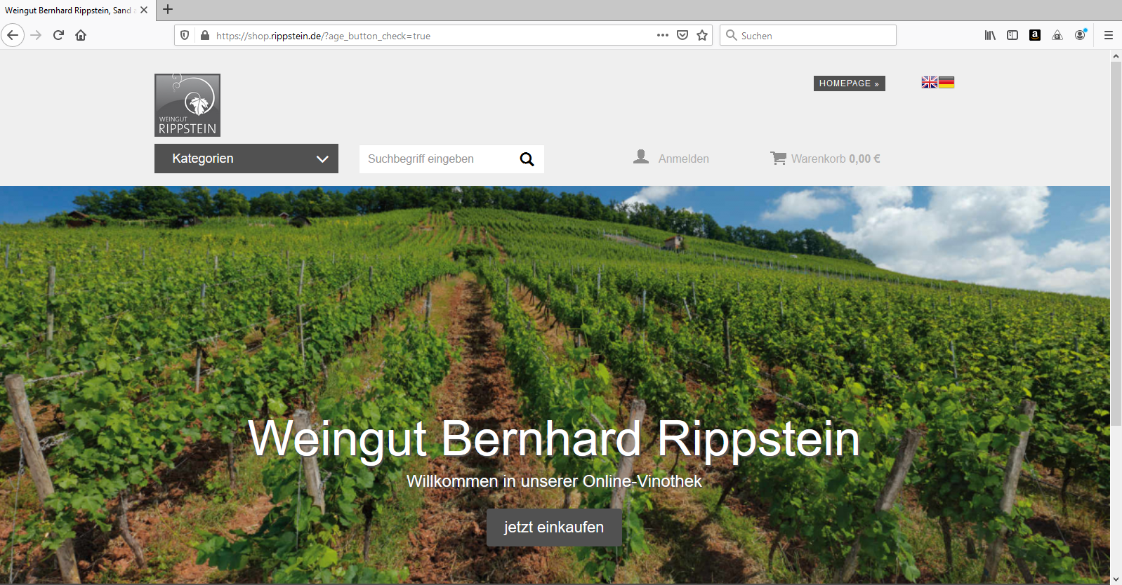 Online-Shop Weingut Bernhard Rippstein